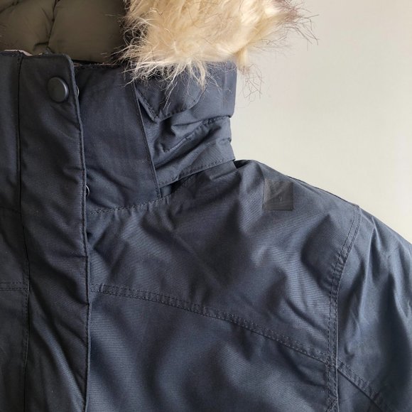 LL Bean Women's Baxter State Parka Black Removable Hood Faux Fur Down XS Petite - Picture 5 of 15